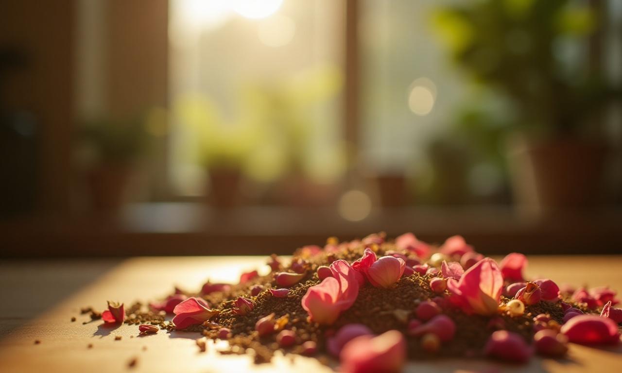 Close up of artisanal herbal tea ingredients in St Kilda studio